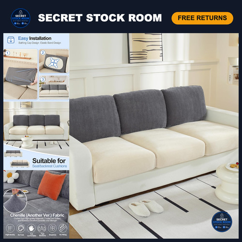 Dark grey couch cushion covers - grey,