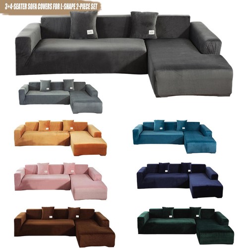 Velvet sofa covers for corner - sofa,