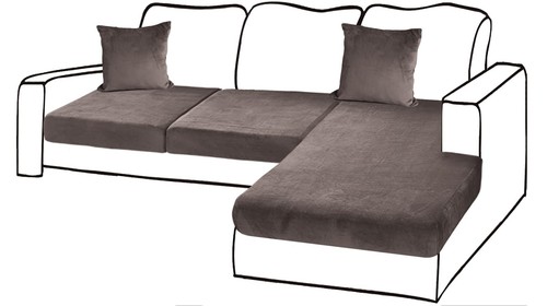 Piece shaped sectional - piece, l-shaped